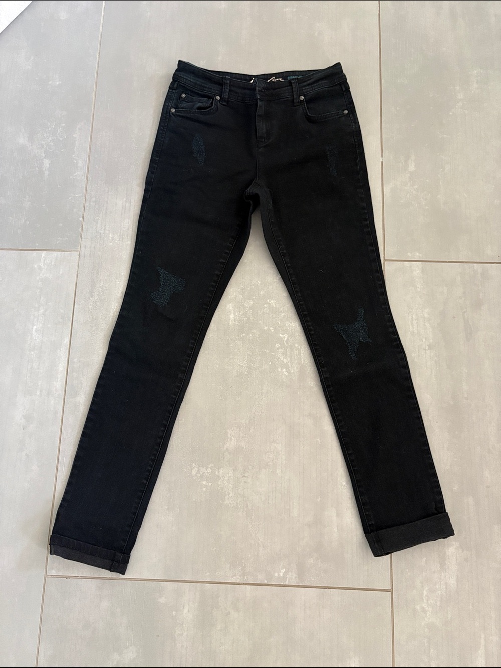 INC International Concepts Black Skinny Jeans with Subtle Star Accents